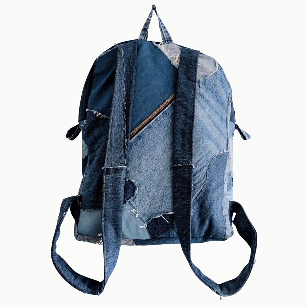 Denim Patchwork Backpack - Picture 6 of 7